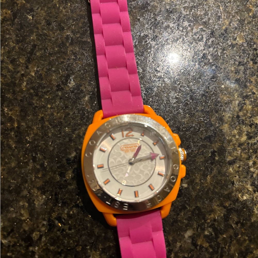 Coach Pink Strap with Orange Case Smartwatch